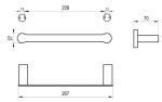 RAVAK Fold FD 301 törölközőtartó 25cm, szálcsiszolt rozsdamentes acél - Image 2