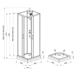 Aqualine GRANVIK szögletes zuhanykabin 80×80×210 cm – transzparens üveggel - Image 2