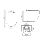 Aqualine CARLO Vortex Rimless fali WC 36×53,5 cm (PRX.101.851) - Image 5