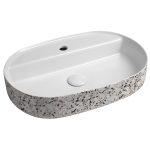 ISVEA INFINITY OVAL Kerámiamosdó, 60x40cm, Terrazzo