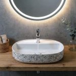 ISVEA INFINITY OVAL Kerámiamosdó, 60x40cm, Terrazzo - Image 3