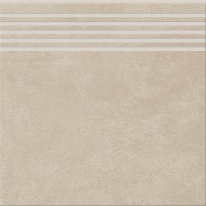 Cersanit Ares Beige Steptread matt gres lépcsőlap 29,8×29,8 cm bézs betonhatású felülettel