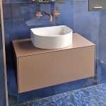 Laufen Sonar 1 fiókos mosdószekrény copper színben push-open fiókkal , mosdóval - kiállított darab