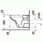 Duravit D-Code fali WC szett Rimless, soft-close ülőkével, fehér fényes (45700900A1) - Image 2