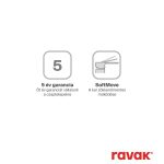 Ravak Plan PN 032.20BLM fali zuhanycsaptelep – matt fekete - Image 4
