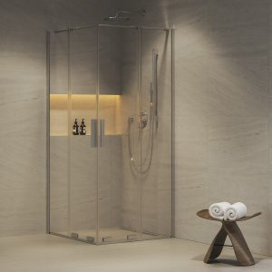 Ravak Roll RORV2 80×80 krómhatású transparent tolóajtós zuhanykabin