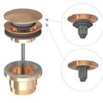 Ravak Click-Clack / Fix mosdólefolyó – rose gold fém dugóval
