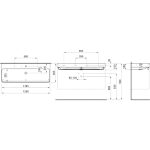 Laufen Pro X mosdó, 120x46 cm - 2 csaplyukkal - Image 2