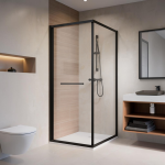 Radaway Alienta Black SD I 80x80 cm szögletes fekete zuhanykabin - fekete