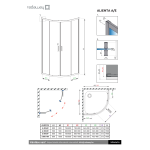 Radaway Alienta Black A 90x90 cm íves zuhanykabin - fekete - Image 2