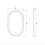 Cersanit CREA II LED 50×80 arany ovális tükör – S1058-035 - Image 2