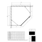 Radaway Essenza 6 Brushed Gold PTJ 90×100 balos zuhanykabin OUTLET - Image 3