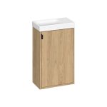 Cersanit Atrato 40x22 cm fürdőszobaszekrény mosdóval, Hikori tölgy (S4007-008)