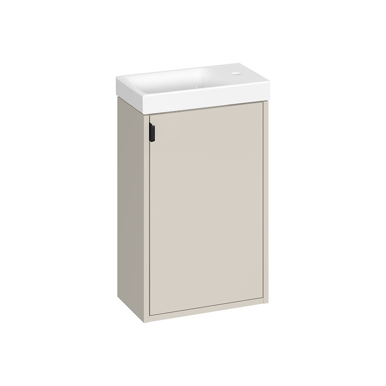 s4007-009_set_c639_atrato_40_washbasin_cabinet_cashmere_with_moduo_furniture_washbasin_with_handle_black,qnuMpq2lq3GXrsaOZ6Q Cersanit Atrato 40x22 cm fürdőszobaszekrény mosdóval, Kasmír (S4007-009) - Image 1