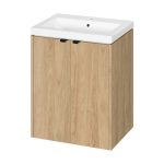 Cersanit OVIDA D202 60x45 cm mosdószekrény Como mosdóval - Hickory tölgy